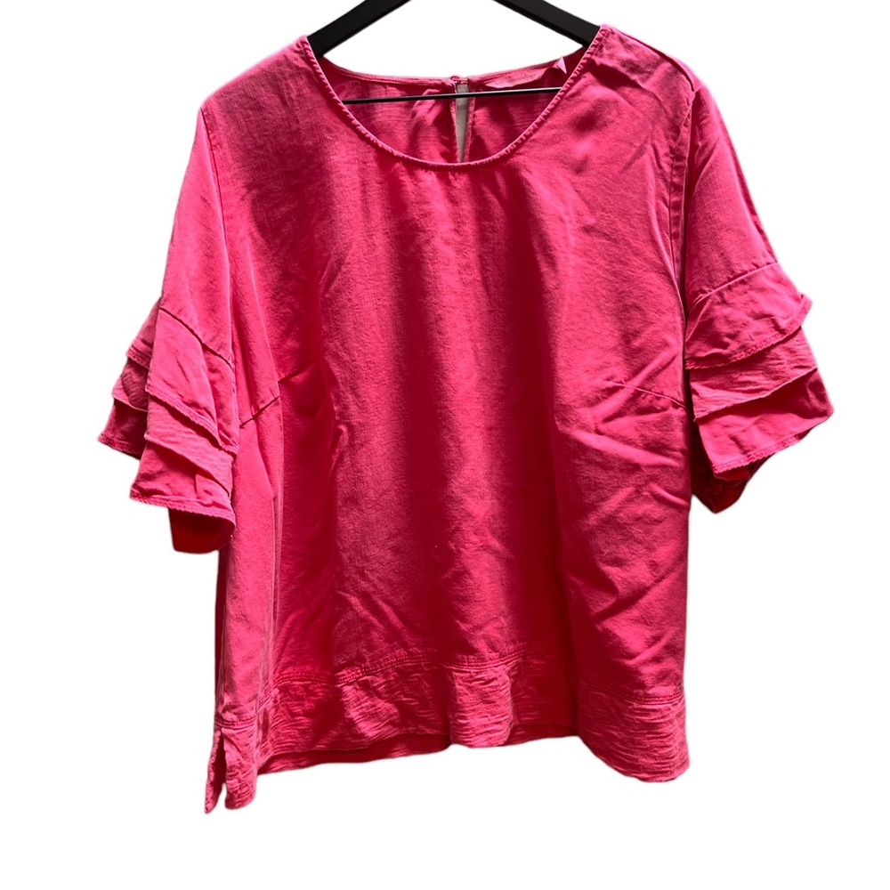 Soft Surroundings ruffled sleeve blouse size 1X - Picture 7 of 11